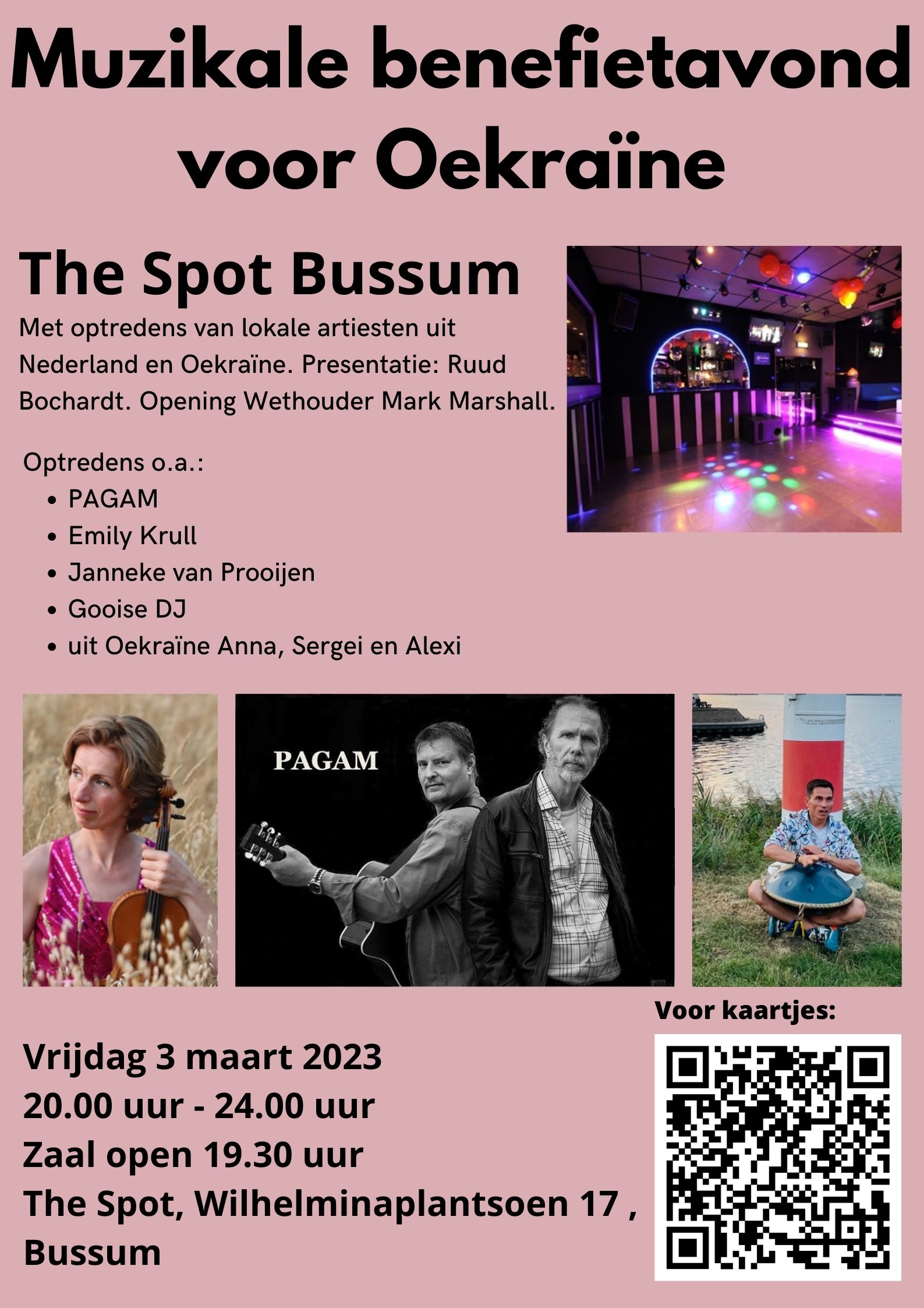 Muzikale benefietavond voor Oekraïne in The Spot Bussum The Spot